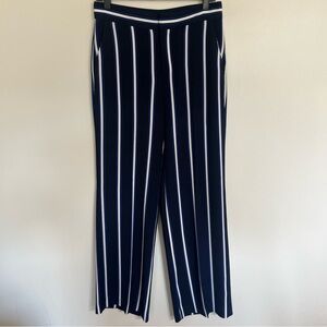 Women’s Ann Taylor Factory Striped High Rise Wide Leg Pants Size 2 Blue & White